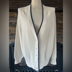 Offline by‎ Aerie Cardigan Sweater White Navy Small